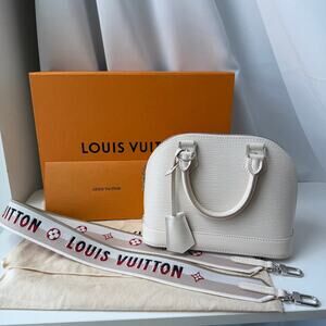Louis Vuitton Alma BB Epi Quartz White Leather Crossbody Bag M58706 Quiet Luxury